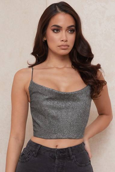 vestiario esso House of CB top corto Julia argento X44T774
