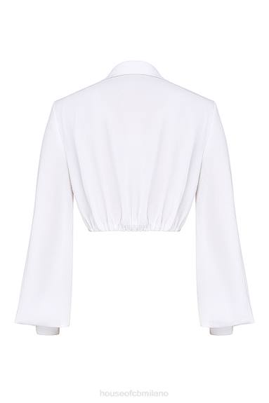 vestiario esso House of CB top in giubbotto bianco Palmer con scollo profondo X44T666