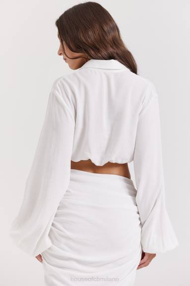 vestiario esso House of CB top in giubbotto bianco Palmer con scollo profondo X44T666