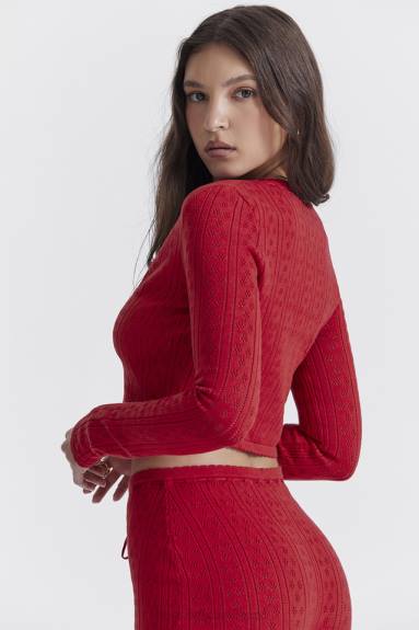 vestiario esso House of CB top in maglia a coste perla ciliegia X44T675
