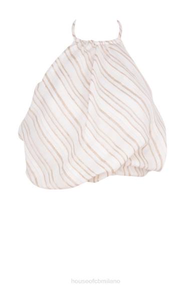 vestiario esso House of CB top in misto lino con scollatura sulla schiena X44T806