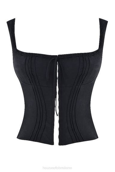 vestiario esso House of CB top nero chicca X44T679