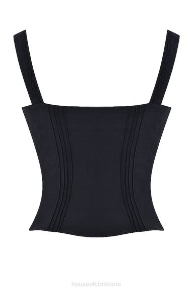 vestiario esso House of CB top nero chicca X44T679