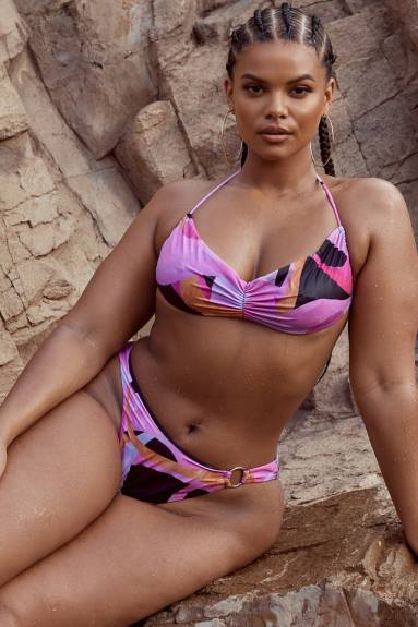 vestiario esso House of CB bikini cala rosa nero halter X44T1242