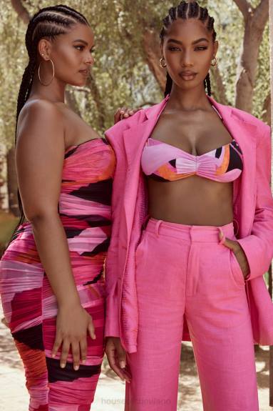 vestiario esso House of CB bikini cala rosa nero halter X44T1242