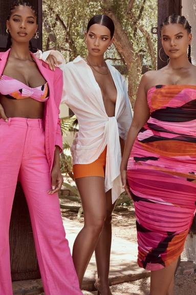 vestiario esso House of CB bikini cala rosa nero halter X44T1242
