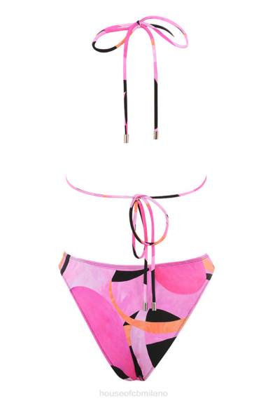 vestiario esso House of CB bikini cala rosa nero halter X44T1242