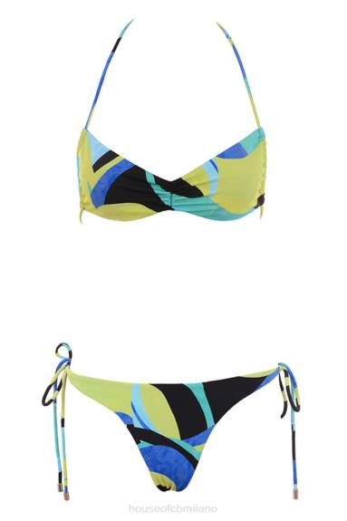 vestiario esso House of CB bikini isla grande blu verde halter X44T1243