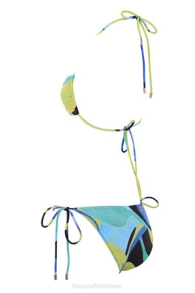 vestiario esso House of CB bikini isla grande blu verde halter X44T1243