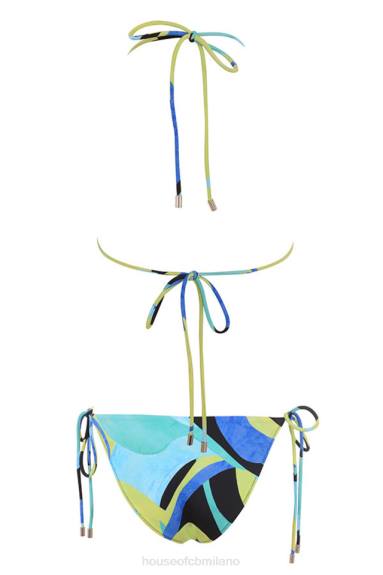 vestiario esso House of CB bikini isla grande blu verde halter X44T1243