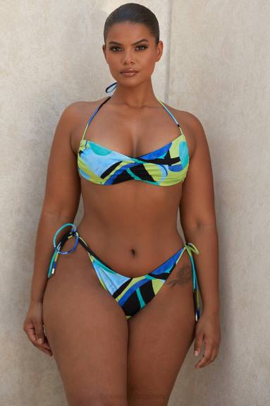 vestiario esso House of CB bikini isla grande blu verde halter X44T1243