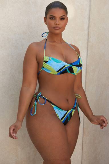 vestiario esso House of CB bikini isla grande blu verde halter X44T1243