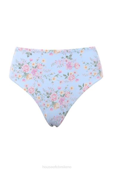 vestiario esso House of CB Bikini arricciato con stampa floreale blu perdita X44T1246