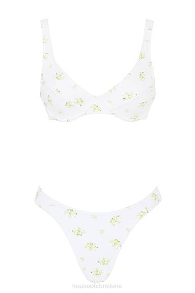 vestiario esso House of CB bikini mariposa avorio con stampa floreale X44T1239
