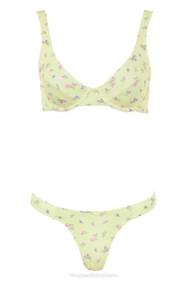 vestiario esso House of CB bikini mariposa con stampa floreale limone X44T1247