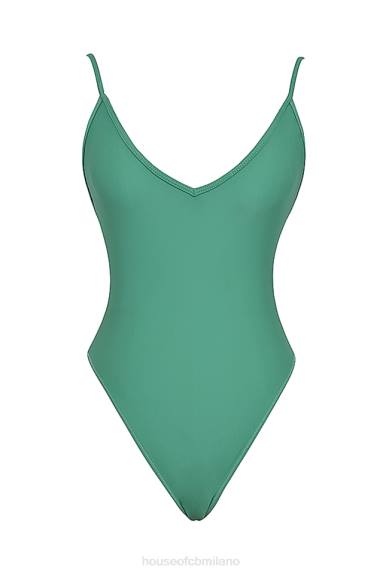 vestiario esso House of CB Costume intero con scollo profondo in eucalipto di rodi X44T1174