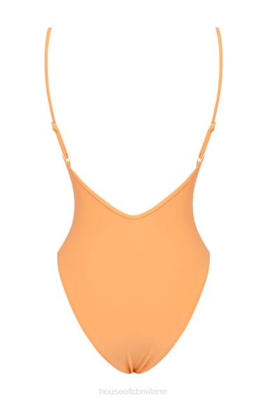 vestiario esso House of CB Costume intero scollo profondo arancione chiaro di rodi X44T1185