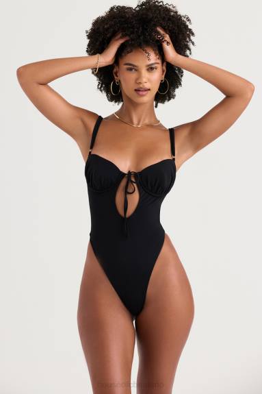 vestiario esso House of CB costume da bagno nero ritagliato di cannes X44T1210
