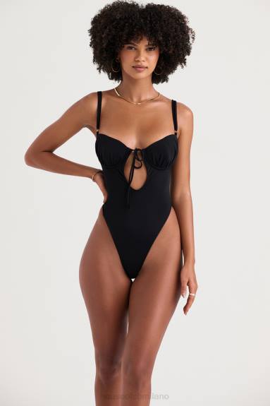 vestiario esso House of CB costume da bagno nero ritagliato di cannes X44T1210