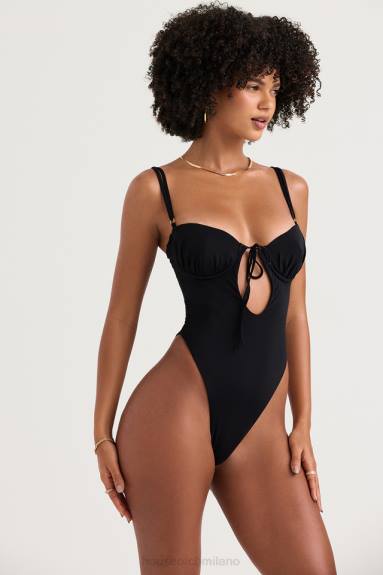 vestiario esso House of CB costume da bagno nero ritagliato di cannes X44T1210