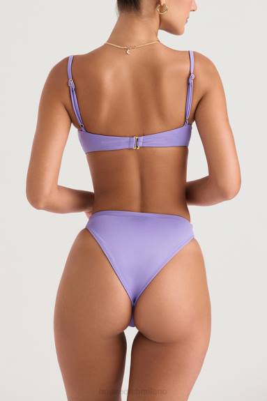 vestiario esso House of CB Slip bikini a vita alta viola di Mykonos X44T1235