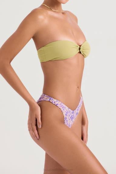 vestiario esso House of CB Slip bikini con volant floreale viola Delphi X44T1208