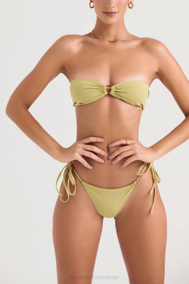 vestiario esso House of CB Slip bikini santorini color oliva con laccetti laterali X44T1216