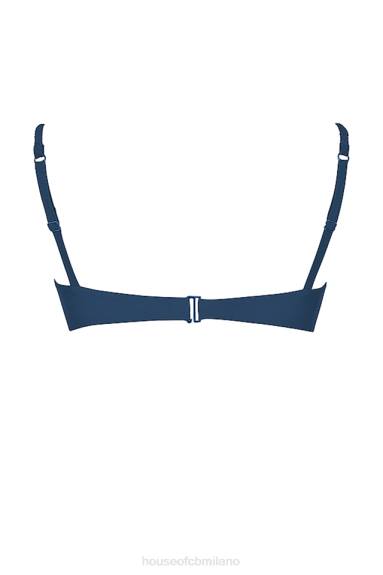 vestiario esso House of CB Top bikini Cassis con volant blu intenso X44T1175