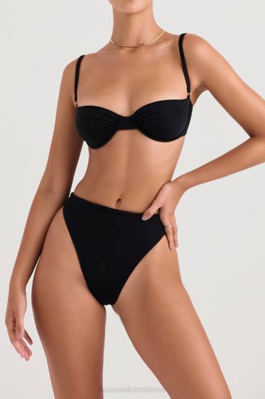 vestiario esso House of CB top bikini monaco nero con ferretto X44T1231