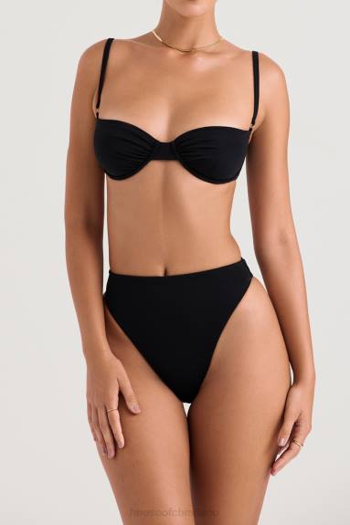 vestiario esso House of CB top bikini monaco nero con ferretto X44T1231