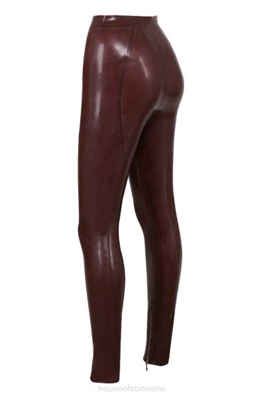 vestiario esso House of CB Leggings a vita alta in lattice con uva passa Lia X44T1003