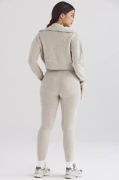 vestiario esso House of CB leggings in maglia a coste color opalino Sydney X44T880