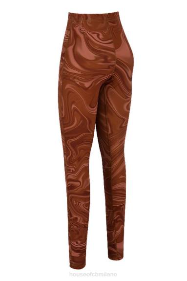 vestiario esso House of CB leggings in rete a spirale viola X44T967