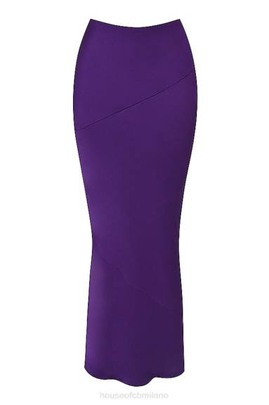 vestiario esso House of CB Gonna midi a vita bassa in raso color uva Colette X44T959