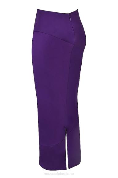 vestiario esso House of CB Gonna midi a vita bassa in raso color uva Colette X44T959