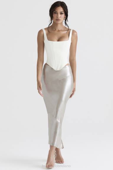 vestiario esso House of CB Gonna midi color champagne scintillante di Colette X44T898