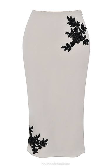 vestiario esso House of CB Gonna midi con perline color champagne Amal X44T872