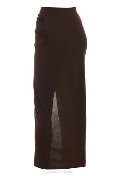 vestiario esso House of CB Gonna midi in maglia espresso di Lilas X44T834
