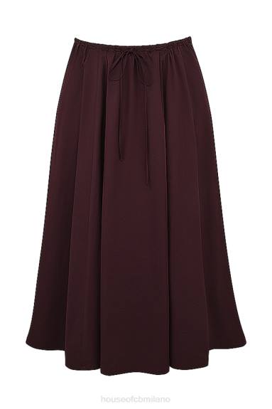 vestiario esso House of CB gonna midi arricciata color marrone intenso Cora X44T843