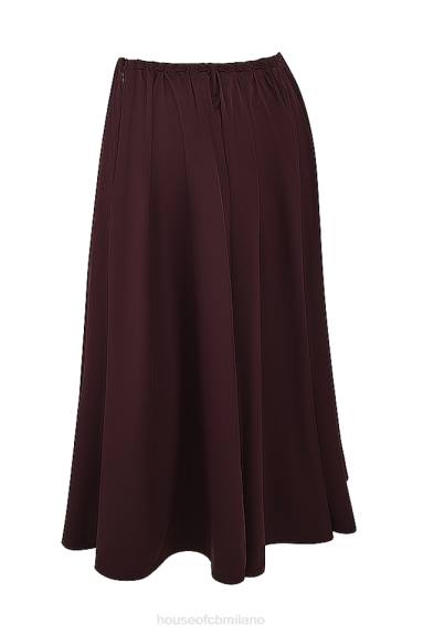 vestiario esso House of CB gonna midi arricciata color marrone intenso Cora X44T843