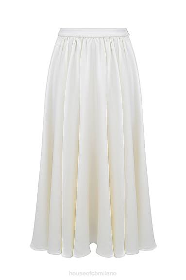 vestiario esso House of CB gonna midi arricciata suzette color avorio X44T839