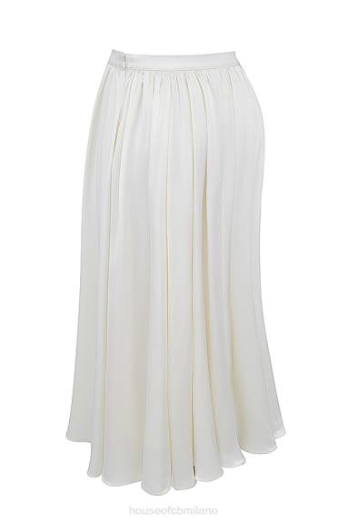 vestiario esso House of CB gonna midi arricciata suzette color avorio X44T839