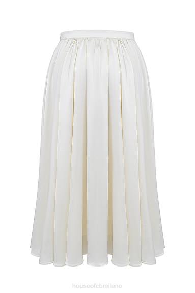 vestiario esso House of CB gonna midi arricciata suzette color avorio X44T839