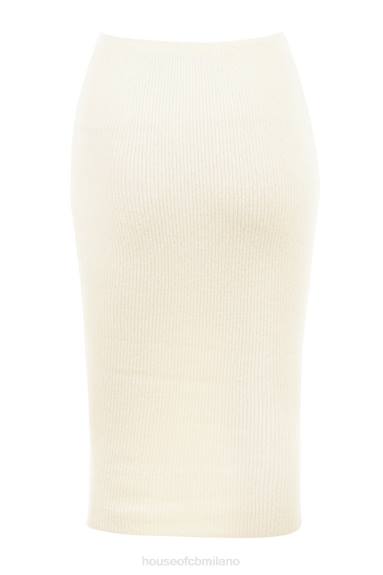 vestiario esso House of CB gonna midi in maglia color crema lotte X44T951