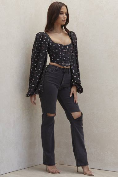 vestiario esso House of CB Jeans Tate Carbon dal taglio vintage con lavaggio antico X44T644