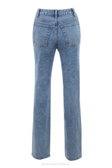 vestiario esso House of CB Jeans Tate blu dal taglio vintage con lavaggio antico X44T642
