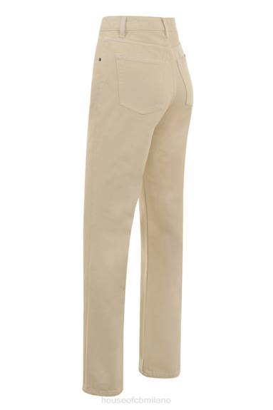 vestiario esso House of CB Jeans Yara color ecru a vita alta dal taglio vintage X44T641