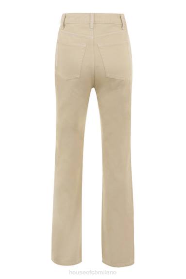 vestiario esso House of CB Jeans Yara color ecru a vita alta dal taglio vintage X44T641