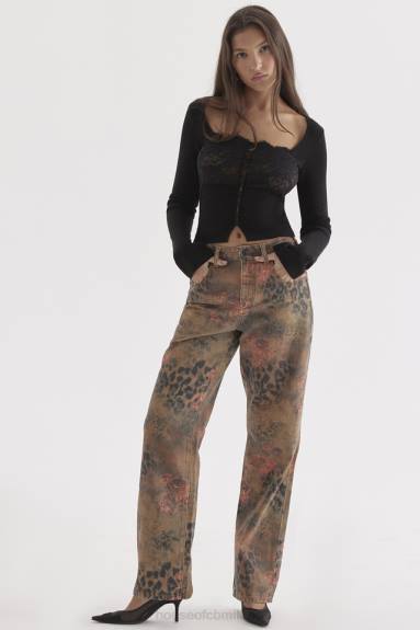 vestiario esso House of CB jeans samia con stampa floreale X44T638