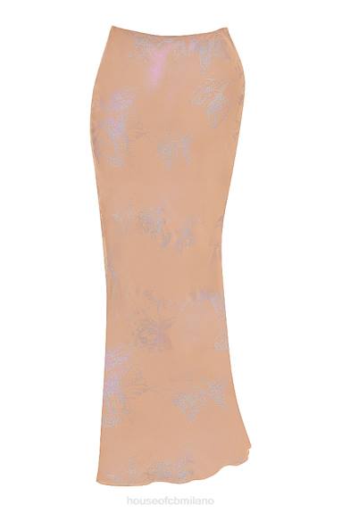 vestiario esso House of CB Gonna lunga con taglio sbieco café au lait di Dyana shimmer X44T890